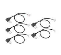 PATIKIL 1Ft USB 2.0 Male to 4 Pin Bare Wire Pigtail Cable, 5pcs 28AWG Data Power Cords Extension Right Angle Adapter for Charging Equipment DIY Repair