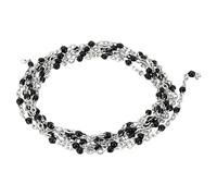 PATIKIL 1m/3.3 Feet Stainless Steel Cable Chain, Silver Link Chain Enamel Beads Satellite for Jewelry Making DIY Necklace Bracelet Accessories, Black