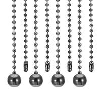 PATIKIL 1M 3.3ft Ceiling Fan Pull Chain, 4 Pcs Beaded Pulls Cord Extender Ball Pendant for Fan Light Chandelier Table Lamp Pulling Switch, Black
