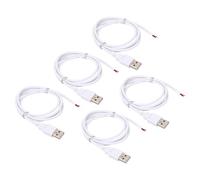 PATIKIL 1M/3Ft 5V 3A Type-C Pigtail Extension Power Cable, 5 Pcs 22AWG USB-C Plug to 2 Pin Bare Wire Open End Connector Plug for DIY Equipment Repair, White