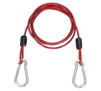 PATIKIL 1m Security Steel Cable with Snap Hook, 1Pcs PVC Coated Flexible Double Loop Wire Rope Bike Cable Lock Security Chain for Outdoor Travel Luggage, Clear Red