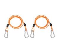 PATIKIL 1m Security Steel Cable with Snap Hook, 2Pcs PVC Coated Flexible Double Loop Wire Rope Bike Cable Lock Security Chain for Outdoor Travel Luggage, Clear Orange