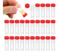 PATIKIL 1ml Plastic Cryogenic, 200Pcs Self Standing Cryogenic Vial Screw Top Frozen Test Tube for Lab Laboratory Science, Red Cap