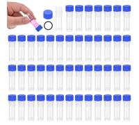 PATIKIL 1mL Plastic Cryogenic Vial, 48Pcs Frozen Test Tube Graduated Vial Container Storage Screw Cap for Lab Laboratory Science, Blue Clear