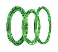 PATIKIL 1mm/1.5mm/2mm Bonsai Training Wire, 3 Roll Floral Wire Stems Anodized Aluminum Tree Wire 16.4 Feet for Gardening Branch Fixing, Green
