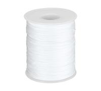 PATIKIL 1mm Polypropylene Braided Rope, Bright white | 150m Nylon Hollow Utility Cord, Waterproof String for Clothesline, Camping, Crafting, Outdoor, Golf Courses