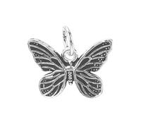 PATIKIL 1pcs Butterfly Charm, Mini Silver-Plated Butterfly Pendant Charm Bulk Silver-Plated DIY for Making s s Craft, Silver Tone Black