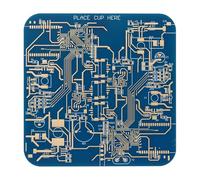 PATIKIL 1pcs Coasters, PCB Coasters Circuit Board Coasters FR-4 Drink Bar Coasters for Drinks Coffee Table Bar Gifts Boy-friend Men, Blue