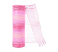 PATIKIL 1pcs Deco-Mesh, 10 Inch x 10 Yard Deco-Mesh Ribbon Roll Foil Metallic for Christmas Tree Wreaths Decoration,Pink White