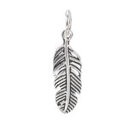 PATIKIL 1pcs Feather Charm, Mini Silver-Plated Feather Pendant Charm Bulk Silver-Plated DIY Dream Catcher for Making s s Craft, Silver Tone Black