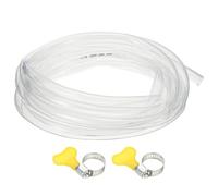 PATIKIL 1pcs Plastic Tubing, 16mm x 19mm x 5M Vinyl Tubing Clear Tube with Hose Clamps, Soft Hose Line Pipe for Multipurpose Industrial Vinyl Aquarium