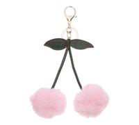 PATIKIL 1pcs Pom Pom Keychain, Fluffy Keychain Cute Fur Ball Key Chains Cherry Bag Charm Fake Rabbit Fur for Girls Backpacks Keys Women Purse Gift, Pink