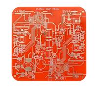 PATIKIL 1pcs Red Square Coasters, FR-4 Material, Drink Coaster