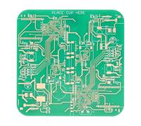 PATIKIL 1pcs Square Green FR-4 Drink Coaster, PCB Coasters Circuit Board Coasters