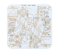 PATIKIL 1pcs White Square Coasters, FR-4 Material, Drink Coaster