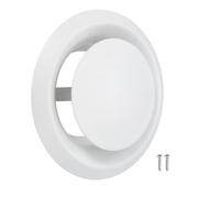 PATIKIL 1Set 4 Inch Round Ceiling Diffuser, 304 Stainless Steel Adjustable Wall Air Vent Diffuser Vent Duct Cover Exhaust Supply for Kitchen Bathroom Garage, White