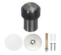 PATIKIL 1Set Round Door Stoppers, 60mm Stainless Steel Door Stop Doorstop Wedge Metal Cylinder Self Adhesive with Screw for Bottom of Door Floor Inside, Copper Tone
