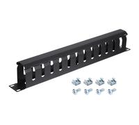 PATIKIL 1U 19 Inch Cable Management, 2 Pack 12 Slot Horizontal Rack Mount Wire Management Metal Finger Duct Wire Organizer for Network Cabinet, Black