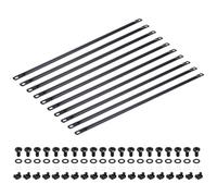 PATIKIL 1U Horizontal Cable Managers, 10 Pack 19 Inch Horizontal Lacing Bar Rack Mount Cord Management Metal Wire Organizer for Network Cabinet, Black