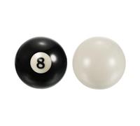 PATIKIL 2-1/16" #8 Ball Billiard Replacement Ball, 2Pcs Pool Table Ball Pool Ball Standard Regulation Size White Cue Ball for Billiard Room Game Room, Black