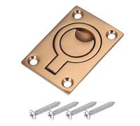 PATIKIL 2-1/2"-1-3/4" Flush Pull Ring Handles, 316 Stainless Steel Square Recessed Door Pull Hidden Boat Hatch Latch with Screws for Marine Yacht Furniture, Red Bronze