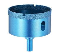 PATIKIL 2-1/2" Diamond Hole Saw 65mm Diamond Tip Hole Cutter 3-Flat Shank for Hand Drilling Ceramic Porcelain Marble Tiles Stone Brick Hard Material - Blue