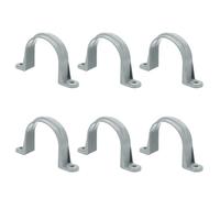 PATIKIL 2-1/2 Inch Plastic Conduit Clamp, 6 Pcs PVC Pipe Strap 2 Holes Conduit Strap Plastic Pipe Supports for PVC Pipes Conduit Cables, Gray
