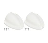 PATIKIL 2-1/2" Nylon Marine Wire Cable Vent Cover, 2 Pcs Plastic Clam-shell Vent Cap with Installation Screws for Boat Yacht, White
