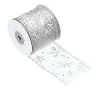 PATIKIL 2-1/2" x 10 Yard Sheer Ribbon, Organza Ribbon Roll Wired Metallic Edged with Spiral Pattern for Gift Wrapping Wedding Birthday Decoration, Silver Tone
