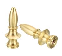 PATIKIL 2.1" Tall Brass Lamp Finials Cap Knob, 2 Set, 1/4-27 Thread, Brass Material