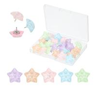PATIKIL 2.1 x 1.7cm Star Push Pins, 20 Pcs Star Shape Thumb Tacks Cute Decorative Push Pin with Storage Box for Cork Bulletin Boards Photos Wall Maps Office, Ripple Texture Mixed Colors
