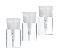 PATIKIL 2.11oz / 60ml Push Down Pump Dispenser, 3PCS Alcohol Pump Bottle Dispenser, Refillable Empty Containers for Makeup Remover Liquid, Clear