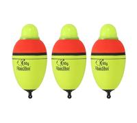 PATIKIL 2.1oz Lighted Fishing Slip Bobbers, 3 Pack EVA Green Red LED Light Up Fishing Float for Night Fishing, Yellow