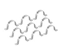 PATIKIL 2" 2 Hole U Bracket Conduit Clamps, 9PCS Stainless Steel Rigid Pipe Strap for Fixing Water Pipe Cables Securing Hoses Tube Fuel Lines, Silver