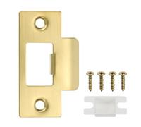 PATIKIL 2-3/4" Door Lock Strike Plate,1 Pcs Stainless T Strike Deadbolt Strike Plate,Door Backplate with Screw for Interior Exterior Door Use(Large Hole), Gold