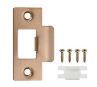 PATIKIL 2-3/4" Door Lock Strike Plate,1 Pcs Stainless T Strike Deadbolt Strike Plate,Door Backplate with Screw for Interior Exterior Door Use(Large Hole), Rose Gold