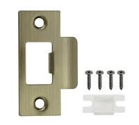 PATIKIL 2-3/4" Door Lock Strike Plate,1 Pcs Stainless T Strike Deadbolt Strike Plate,Door Backplate with Screw for Interior Exterior Door Use(Large Hole), Bronze