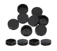 PATIKIL 2-3/8 Inch Plastic Tubing End Caps, 10 Pcs Round Hole Plug Insert for Round Iron Pipe Chair Leg Table Bookshelves Patio Furniture, Black
