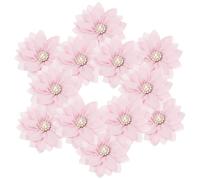 PATIKIL 2.36 in Rhinestone Chiffon Flower, 12 Pcs Fabric Flowers Rhinestone Pearl Sewing Appliques for DIY Crafts Dresses Clothing Headbands Wedding Decoration, Pink