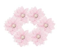PATIKIL 2.36 in Rhinestone Chiffon Flower, 6 Pcs Fabric Flowers Rhinestone Pearl Sewing Appliques for DIY Crafts Dresses Clothing Headbands Wedding Decoration, Pink