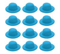 PATIKIL 2.3MM Mini Formal Hats, 12 Pcs Miniature Doll Hats Mini Top Hat for Crafts Hair Accessories Decorate Doll Snowman, Sky Blue