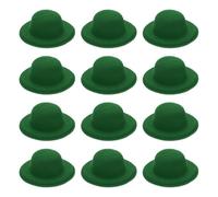 PATIKIL 2.3MM Mini Formal Hats, 12 Pcs Miniature Doll Hats Mini Top Hat for Crafts Hair Accessories Decorate Doll Snowman, Emerald Green