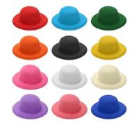 PATIKIL 2.3MM Mini Formal Hats, 12 Pcs Miniature Doll Hats Mini Top Hat for Crafts Hair Accessories Decorate Doll Snowman, Multicolor
