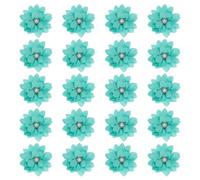 PATIKIL 2.4" Fabric Brooches, 20pcs Lake Blue Fabric Flowers with Pearl, Wedding & Casual Occasion