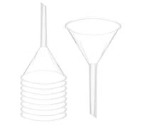 PATIKIL 2.4 Inch Clear Plastic Funnel, 16 Pcs Wide Mouth Multipurpose Transfer Funnel with Long Spout for Filling Water Bottle Liquid Lab Spices Powder Oil