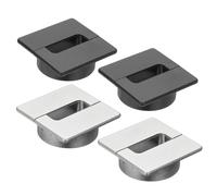 PATIKIL 2.4 Inch Desk Grommet, 4Pcs Cable Grommet Wire Management Cable Hole Cover Cord Organizer for Office Home Table Countertop, Black Silver