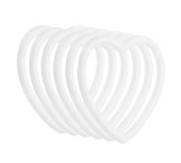 PATIKIL 2.4 Inch Heart Dream Catcher Rings, 6 Pcs Plastic Macrame Wreath Floral Ring Hoop for Home Car DIY Craft Wedding Wall Hanging Decorations, White