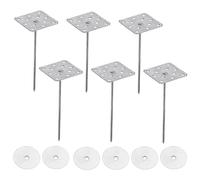 PATIKIL 2.4 Inch Perforated Insulation Pins with Round Washers, 40 Pack Aluminum Insulating Nails Wall Plug for Fixing Foam Boards to Wall or Ceiling