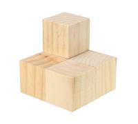 PATIKIL 2.4 Inch Unfinished Wooden Blocks, 5 Pack Natural Wood Cube Square Wood Blocks for DIY Craft Art Project Making