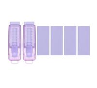 PATIKIL 2+4 Pack Erasers, Sliding Retractable Eraser Push Pull Cute Pencil Erasers Soft Large with Plastic Sleeve for Sketching Drawing Artists Teacher Pencils, Transparent Purple TPR